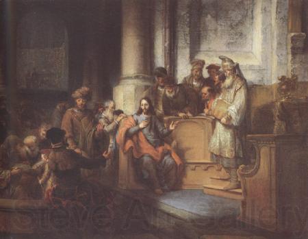 Gerbrand van den Eeckhout Christ teaching in the Synagogue at Nazareth (mk33) Norge oil painting art